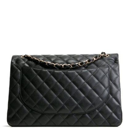 CHANEL Caviar Quilted Maxi Double Flap - Black