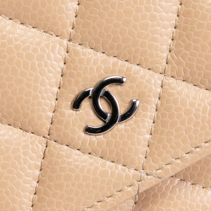 CHANEL Classic Wallet On Chain- Quilted Caviar Beige