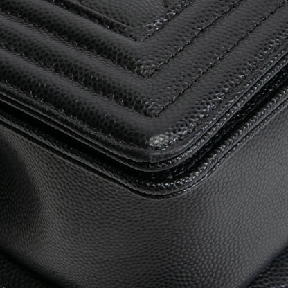 CHANEL Caviar Quilted Boy Flap Bag Small- Black