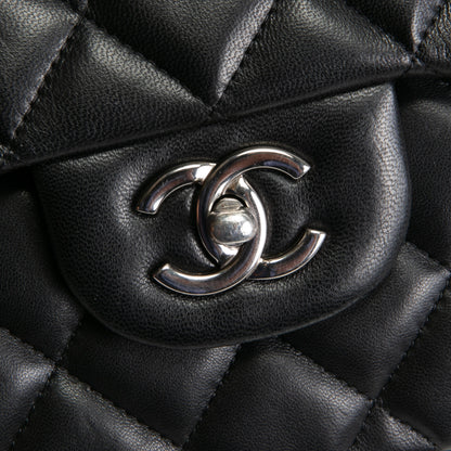 CHANEL Maxi Single Flap Quilted Lambskin- Black