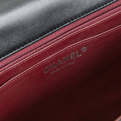 CHANEL Maxi Single Flap Quilted Lambskin- Black