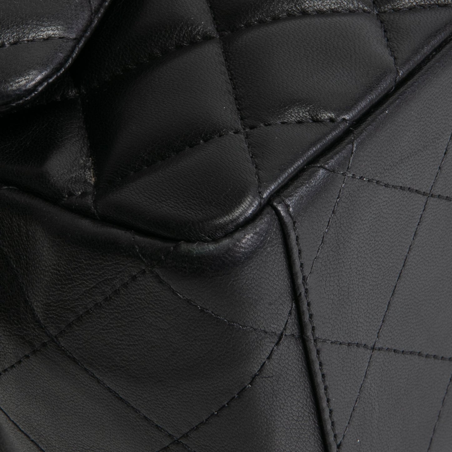 CHANEL Maxi Single Flap Quilted Lambskin- Black