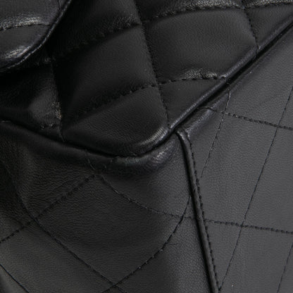 CHANEL Maxi Single Flap Quilted Lambskin- Black