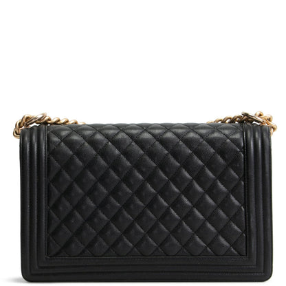 CHANEL Caviar Quilted Medium Boy Flap Bag- Black
