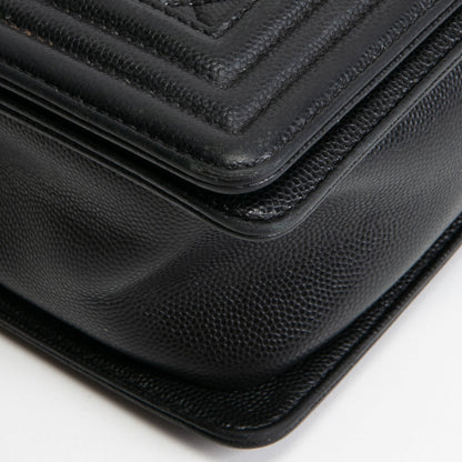 CHANEL Caviar Quilted Medium Boy Flap Bag- Black