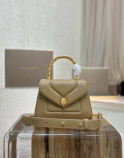 Serpenti Calfskin Leather Top Handle Bag
