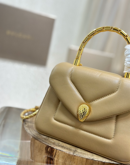 Serpenti Calfskin Leather Top Handle Bag