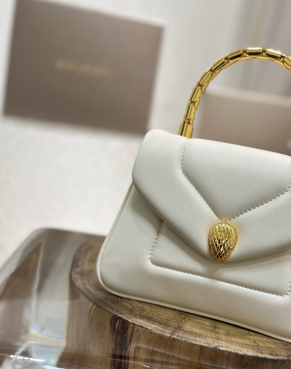 Serpenti Calfskin Leather Top Handle Bag