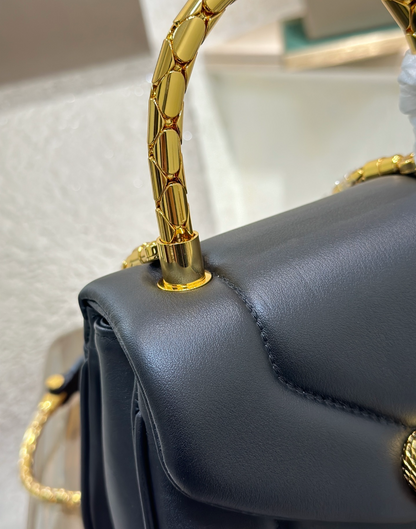 Serpenti Calfskin Leather Top Handle Bag