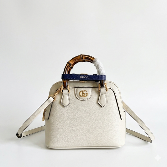 Diana Leather Bamboo Handle Bag