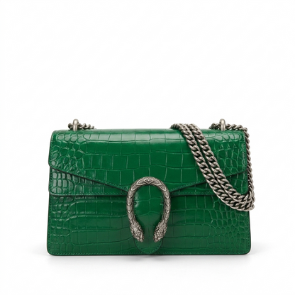 Croc-Embossed Dionysus Shoulder Bag