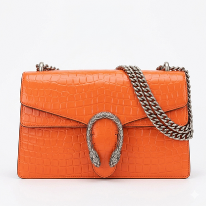 Croc-Embossed Dionysus Shoulder Bag
