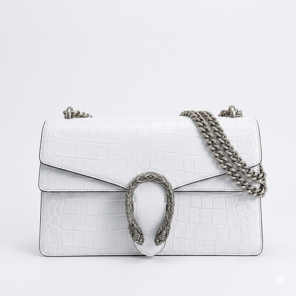 Croc-Embossed Dionysus Shoulder Bag