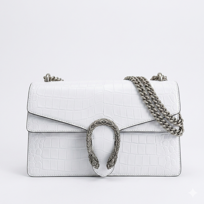Croc-Embossed Dionysus Shoulder Bag