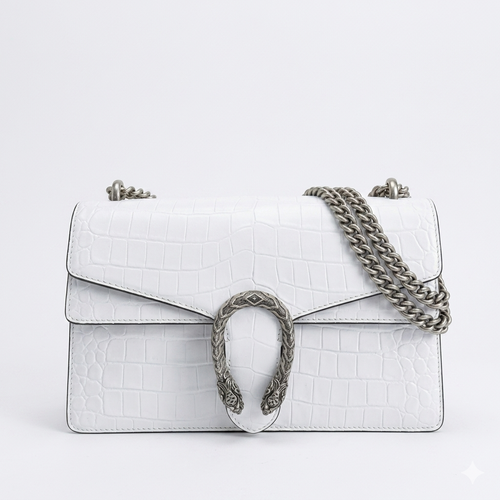 Croc-Embossed Dionysus Shoulder Bag