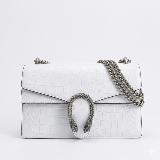 Croc-Embossed Dionysus Shoulder Bag