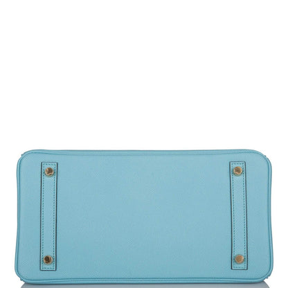 Hermes Birkin 30 Bleu Atoll Epsom Gold Hardware