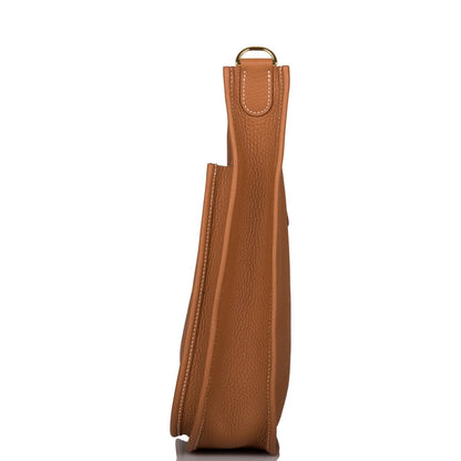 Hermes Gold Clemence Evelyne III PM Bag Gold Hardware