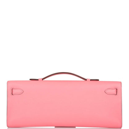 Hermes Rose D'ete Swift Kelly Cut Palladium Hardware