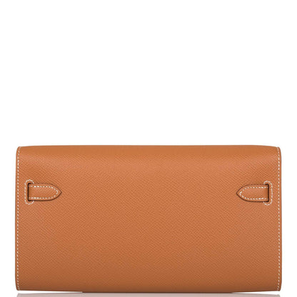 Hermes Gold Epsom Kelly Wallet To Go Palladium Hardware