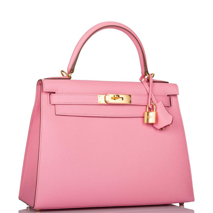 Hermes Horseshoe Stamp (HSS) Rose Confetti Verso Epsom Sellier Kelly 28cm Gold Hardware