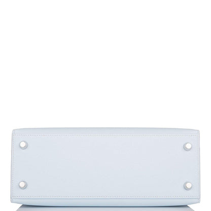 Hermes Tri-Color Bleu Brume, Vert Jade and Gold Epsom Sellier Kelly 25cm Palladium Hardware