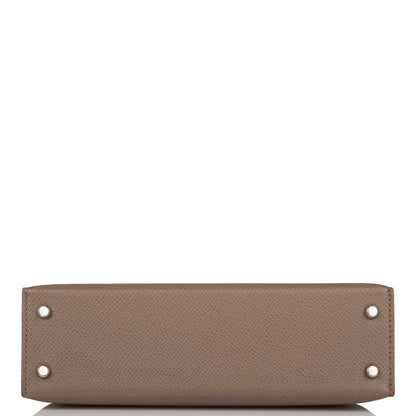 Hermes Tri-Color Kelly Sellier 20 Etoupe, Alezan and Biscuit Epsom Palladium Hardware