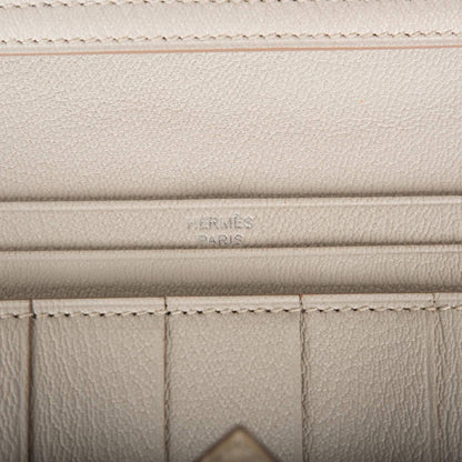 Hermes Beton Matte Alligator Bearn Wallet Palladium Hardware