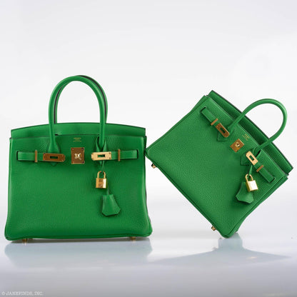 Hermes Birkin 25 Bambou Green Togo with Gold Hardware - 2020, Y