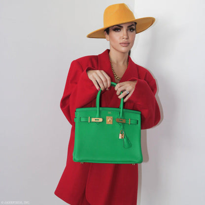 Hermes Birkin 25 Bambou Green Togo with Gold Hardware - 2020, Y