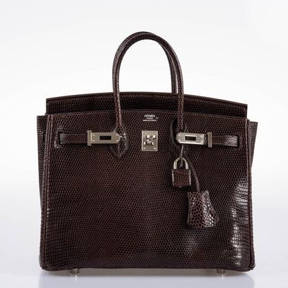 Hermes Birkin 25 Havane Nilo Lizard with Palladium Hardware - 2007, K Square