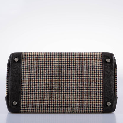 Hermes Birkin 30 Togo And Plaid Wool Lainage Palladium Hardware - 2006, J Square