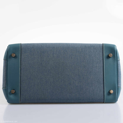 Hermes Birkin 32 HAC Denim & Blue Jean Gulliver Leather Palladium Hardware