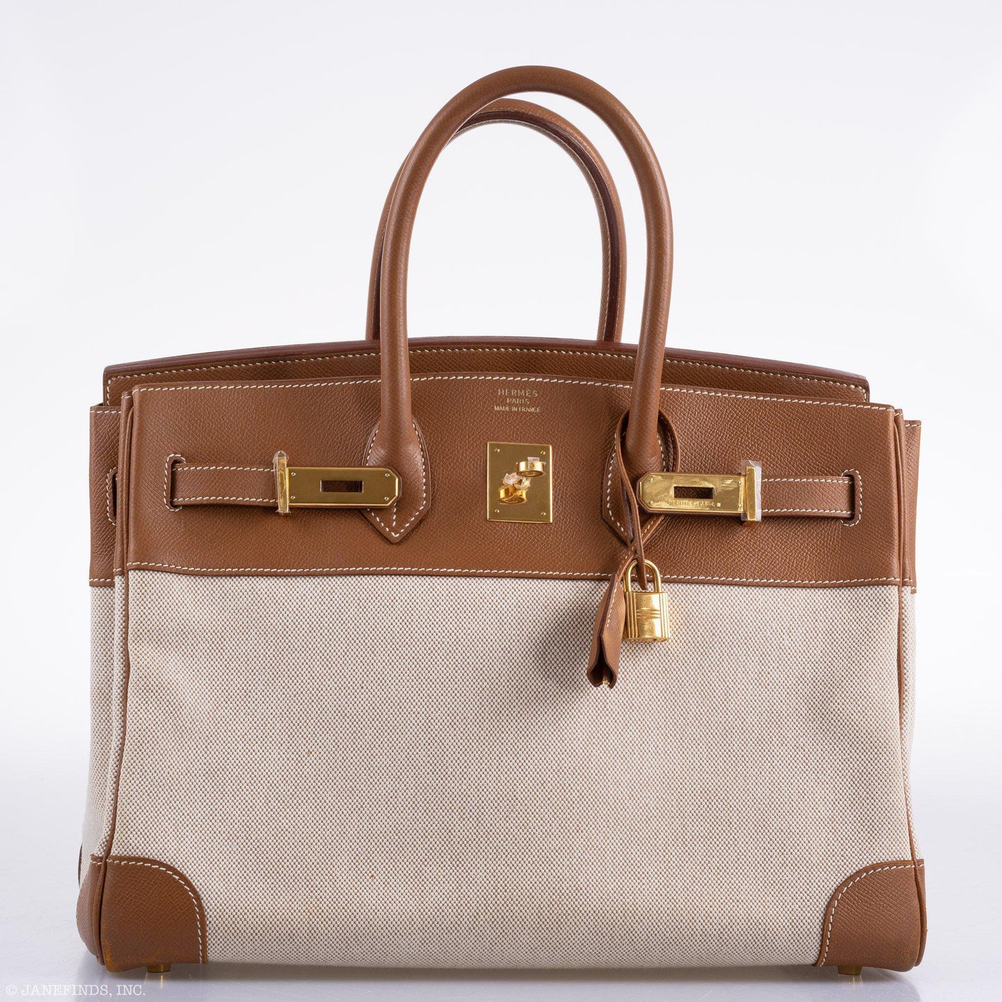 Hermes Birkin 35 Gold Epsom with Toile and Gold Hardware