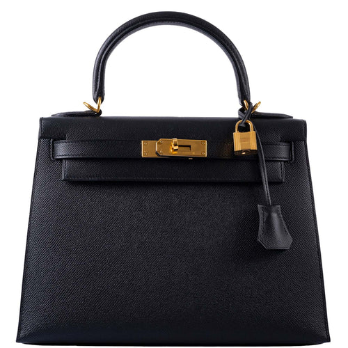 Hermes Kelly 28 Sellier Black Epsom with Gold Hardware - 2021, Z