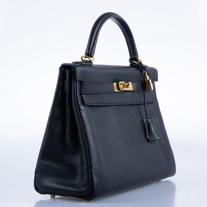 Hermes Kelly 32 Black Togo Gold Hardware - 2015, T