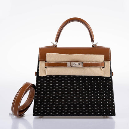Hermes Kelly Wood 22 Bog Oak, Aluminum & Barenia with Palladium Hardware - 2021, Z