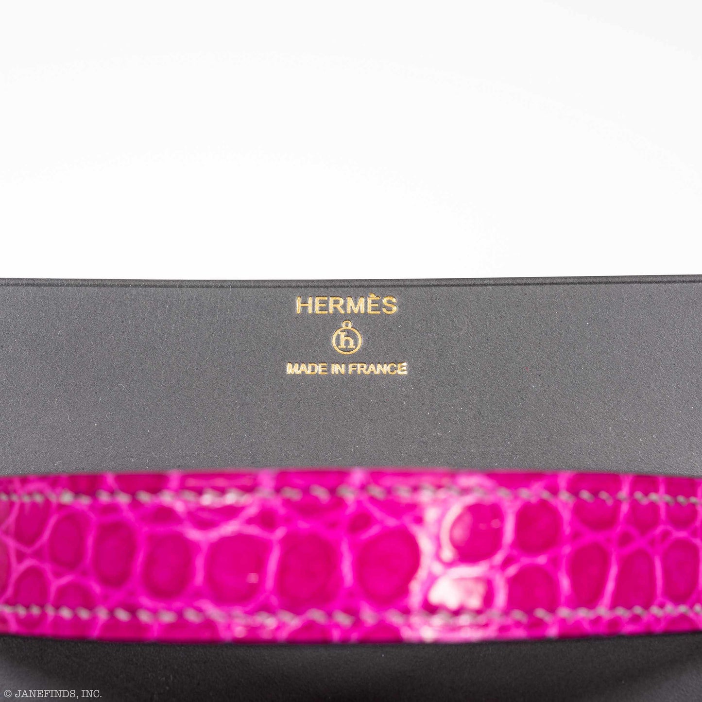 Hermes Minaudière 18 petit h Graphite, Fuchsia, Poussiere Porosus Crocodile & Calf Gold Hardware - 2019