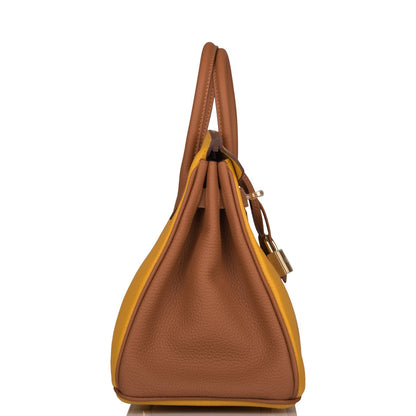 Hermes Birkin 25 Jaune Ambre and Gold Togo Permabrass Hardware
