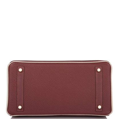 Hermes Birkin 30 Rouge H and Craie Togo Brushed Gold Hardware