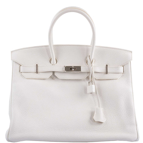 Hermes Birkin 35 White Clemence leather Palladium Hardware - N Square