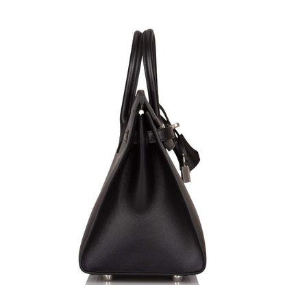 Hermes Birkin Sellier 25 Black Veau Madame Palladium Hardware
