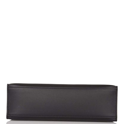 Hermes Black Swift Mini Kelly Pochette Rose Gold Hardware