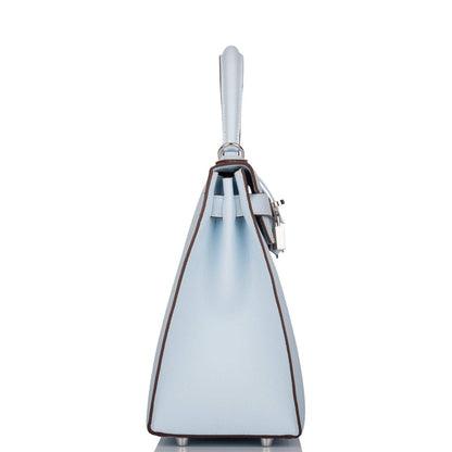 Hermes Bleu Brume Epsom Sellier Kelly 28cm Palladium Hardware