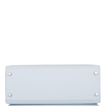 Hermes Bleu Brume Epsom Sellier Kelly 28cm Palladium Hardware