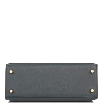 Hermes Bleu Orage Epsom Sellier Kelly 25cm Gold Hardware