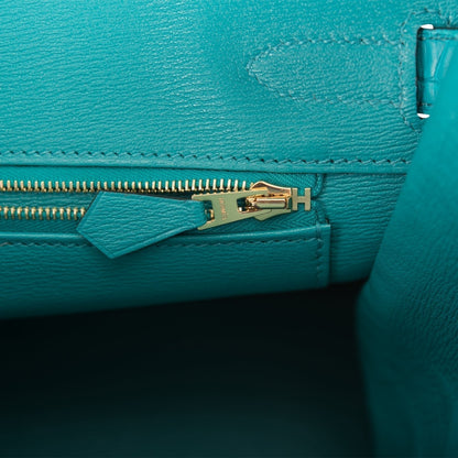 Hermes Bleu Paon Matte Alligator Birkin 30cm Gold Hardware