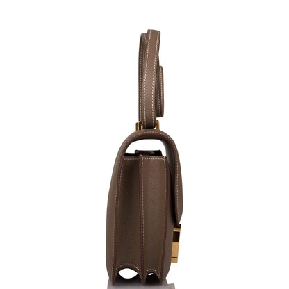Hermes Etoupe Epsom Mini Constance 18cm Gold Hardware