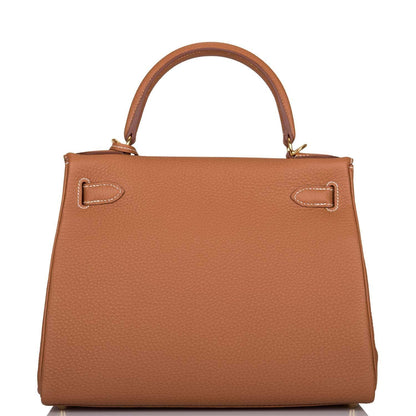 Hermes Gold Togo Retourne Kelly 28cm Gold Hardware