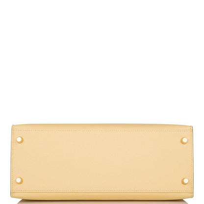 Hermes Jaune Poussin Epsom Sellier Kelly 28cm Gold Hardware